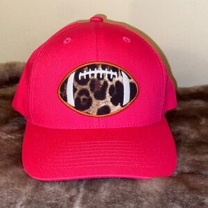 Pink cheetah football baseball hat